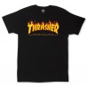 THRASHER T-SHIRT BLACK LOGO FLAME