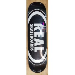 REAL DECK 8.25" TEAM CLASSIC OVAL BLACK SKATEBOARD